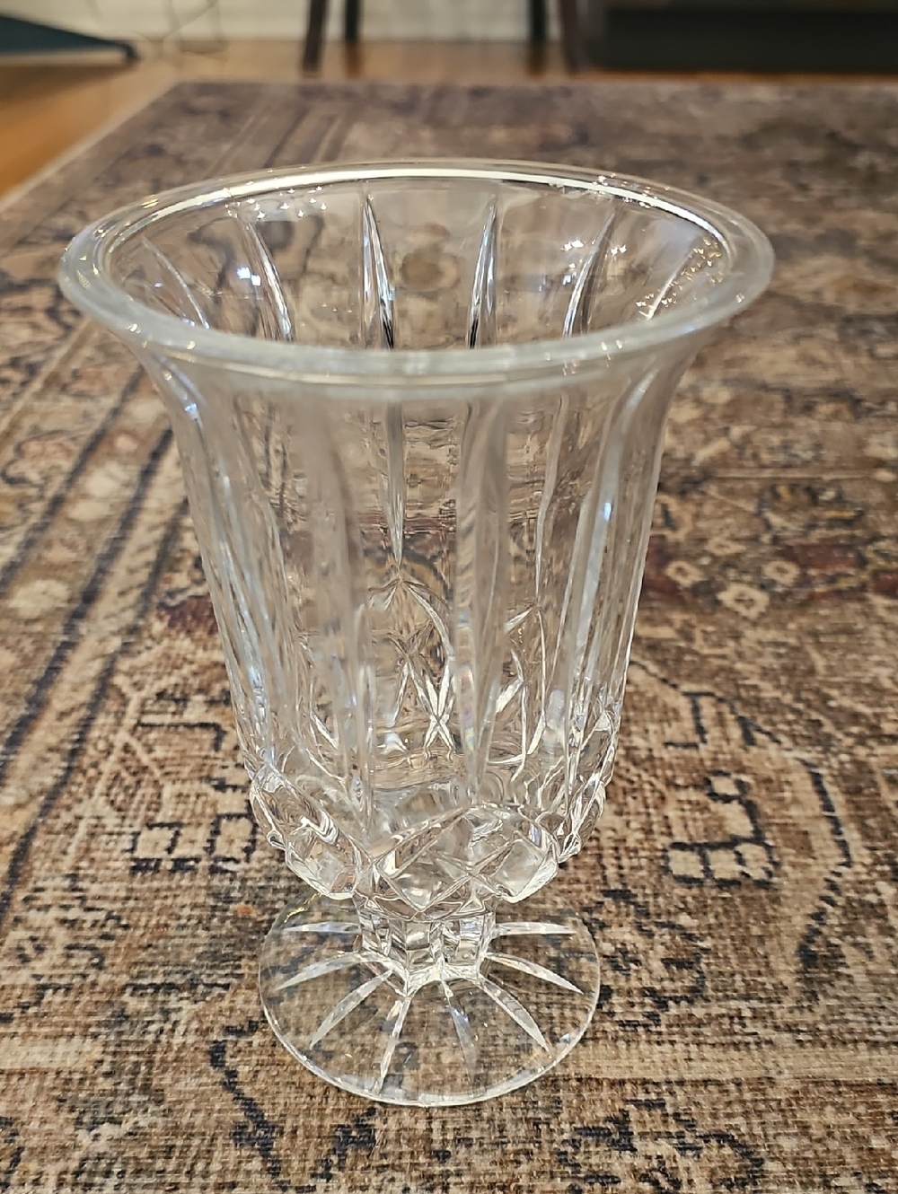 SALE! Vintage De Plomb Crystal Footed Vase Or Candle Holder - Picture 2 of 10
